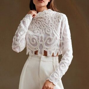 Elegant White Lace Crop Top